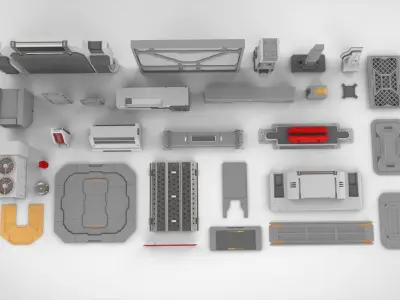 sci-fi Architecture kitbash 21 3D model