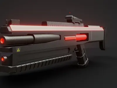 laser weapon game-ready Free low-poly 3D model