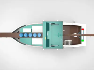 docking fishing ship 3D model