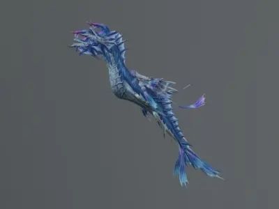 Twin Head Sea Dragon Low-poly 3D model