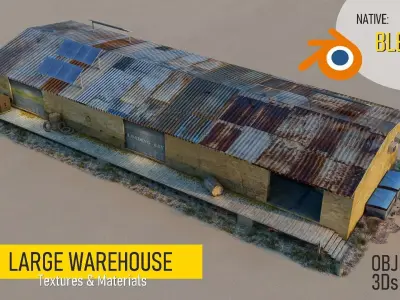 Large Warehouse Low-poly 3D model