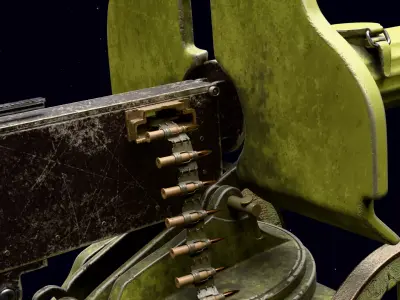Maxim Machine Gun 1910 PBR 3D model