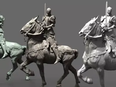 Knight on Horseback 3D model purchase