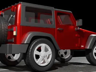 2010 Jeep wrangler 3D model Low-poly 3D model