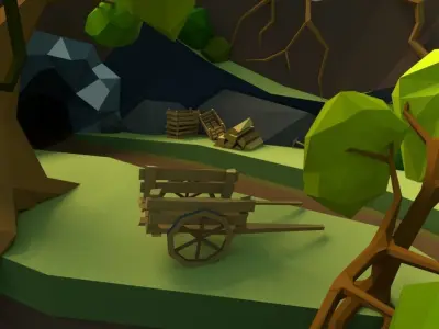 Medieval Village Low-poly 3D model