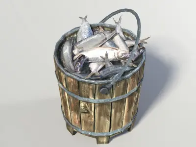 Fish Bucket  Low-poly 3D model