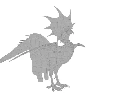 Cockatrice Fantasy Bird Creature 3D Model Low-poly 3D model
