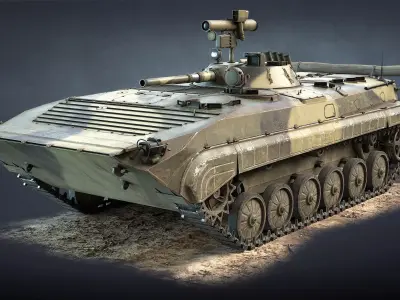 BMP-1 and BMP-1P Low-poly 3D model