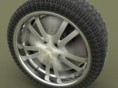 Car rotating rim Free low-poly 3D model