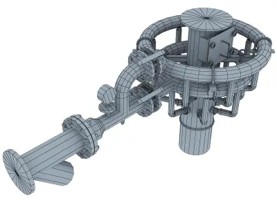 Mixer pipe valve Low-poly 3D model