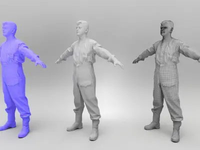 British soldier ready for animation 359 Low-poly 3D model