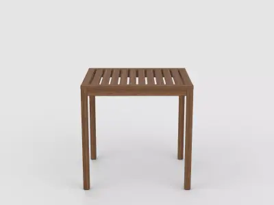 Wooden Table Low-poly 3D model 4