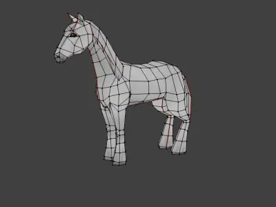 Low poly horse chocolate egg Low-poly 3D model