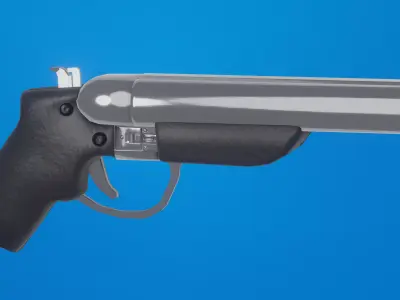 Mini Silver Shotgun Weapon Low-poly 3D model
