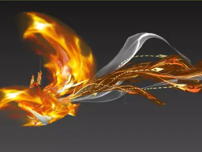 fire Phoenix Low-poly 3D model
