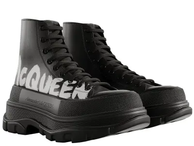 Alexander Mcqueen Tread Slick Boots in Black white Low-poly 3D model