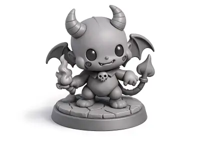 Tiny Demon Cute Miniature STL 3D print model