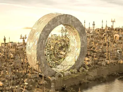 A stunning sci-fi scene 3D model