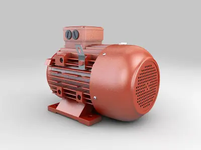 Industrial electric motor generator 3D model