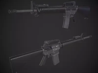 M16-A2 rifle Low-poly 3D model