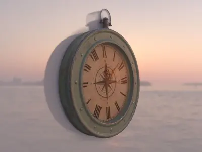 Low Poly Old Clock wall Free low-poly 3D model