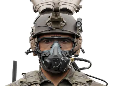 SOLR HALO MASK Low-poly 3D model