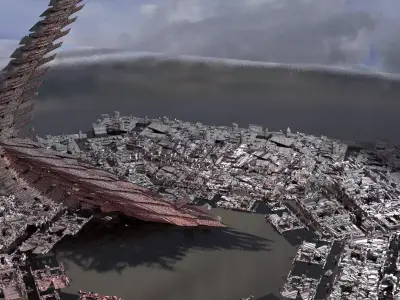 Robot Dino Spine Curved Tower 3D model