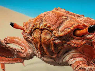 Royal Crab - King Sebastian - Realistic Rigged Animated - 18 Low-poly 3D model