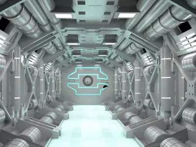 spaceship futuristic corridor 3D model
