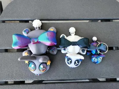 Dazzling Bunny Flexi and Keychain Non-commercial 3D print model