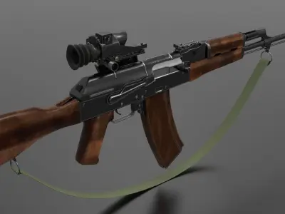AK74 Assault Rifle Fps - Tps Low-poly 3D model