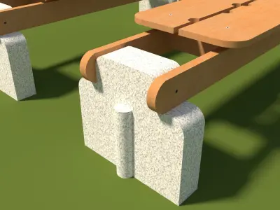 Modern Wooden Bench Free 3D model