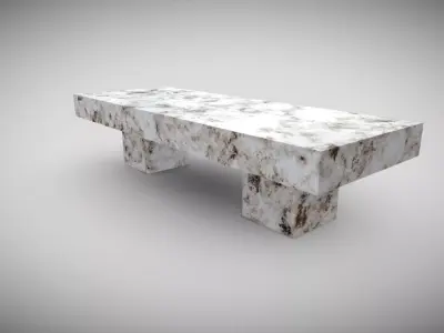 White Marble Bench  Free low-poly 3D model