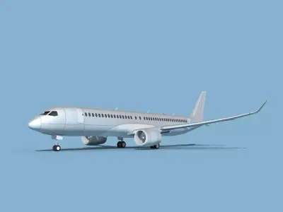 Airbus A220-300 Bare Metal 3D model