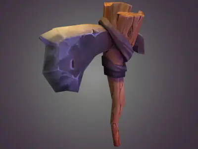 Axe cartoon  Low-poly 3D model