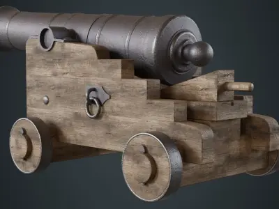 Vessel Cannon 1A Low-poly 3D model
