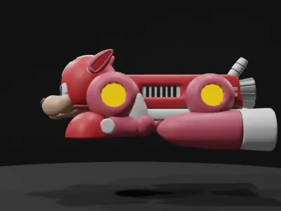 Rushjet sonic hedgehog Low-poly 3D model