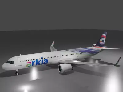 Arkia airlines airbus a321neo LR 3D Model  Low-poly 3D model