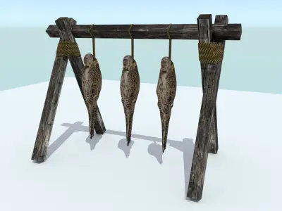 Hanging Birds Low-poly 3D model