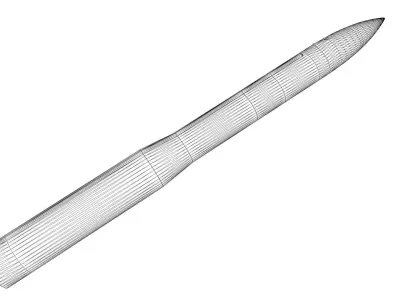 Minuteman III ICBM Missile Low-poly 3D model
