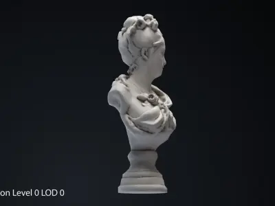 Bust Young Woman Low-poly 3D model