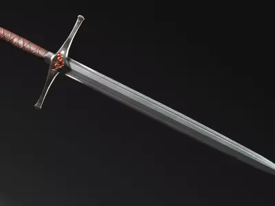 Medieval Longsword Low-poly 3D model buy