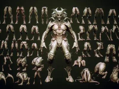 DEMON part four 40 Legs with Blendshapes 3D model