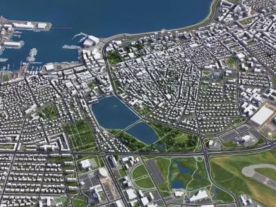 Reykjavik Low-poly 3D model