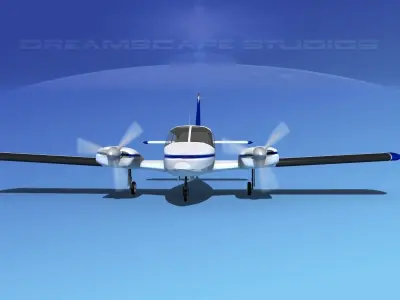 Piper PA-34 Seneca V08 3D model