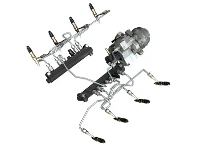 Injection System of a V8 engine 3D model