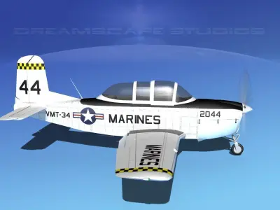 Beechcraft T-34 Mentor V17 USMC 3D model