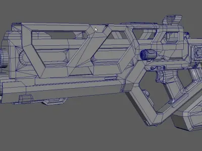 Scifi Assult Rifel Gun Low-poly 3D model