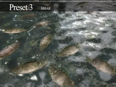 Material of dead fish in the river water Texture