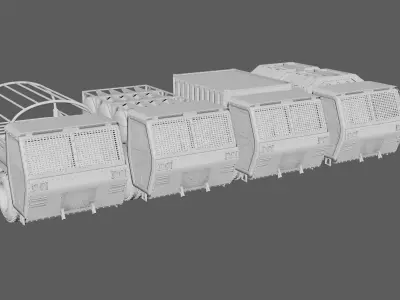 Modular Military Convoy Truck Pack 3D model